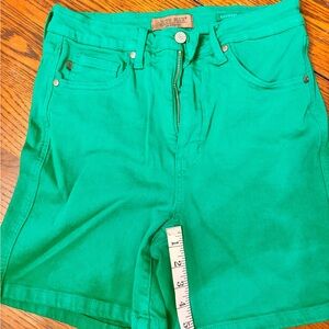 Judy Blue High Waist Vibrant Green Shorts